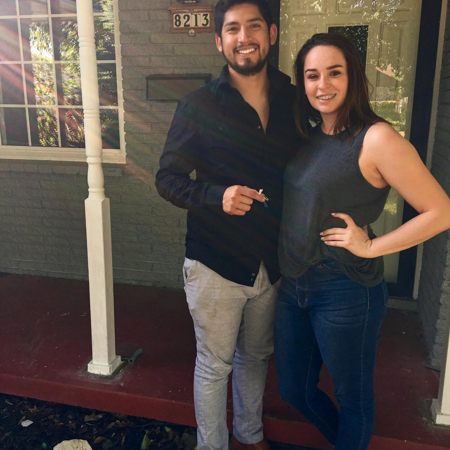 The day we got keys to our home Jose bought!