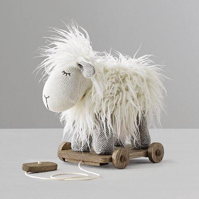 Wooly Plush Pull Toy - Lamb