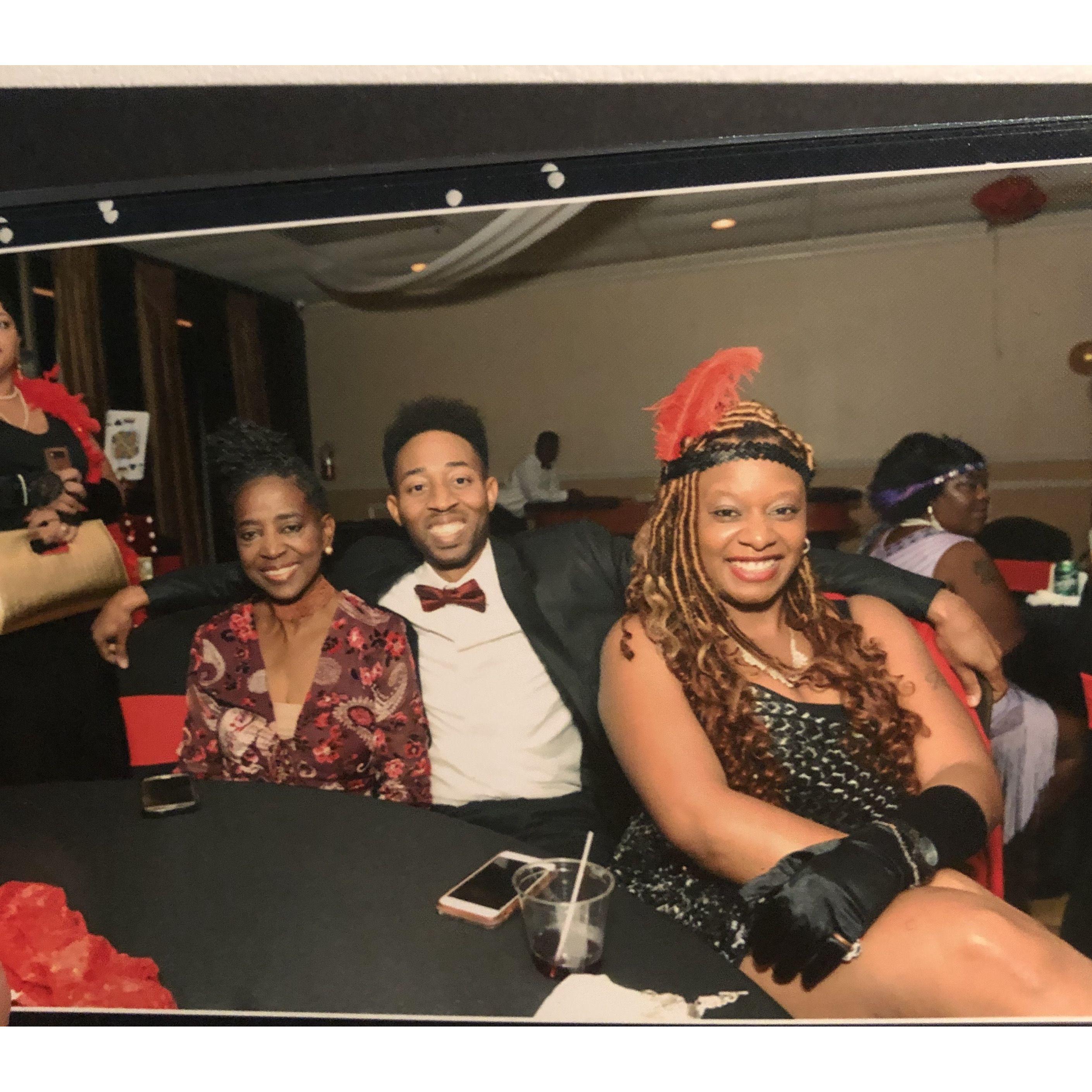 Mama Jackie,Jam and I at my first live performance in New Orleans! Circa 2019