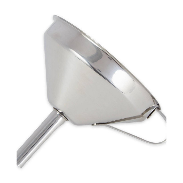 RSVP International Endurance Stainless Steel 4" x 5" x 4.25" Deluxe Funnel with Removable Filter Set