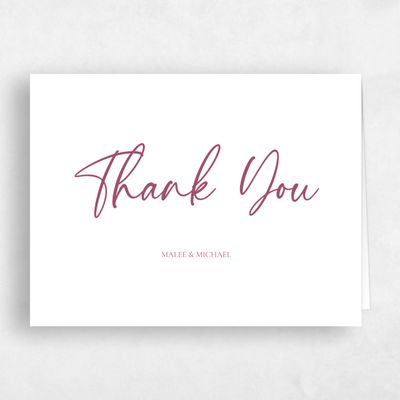 Cabernet, Purple Wedding Thank You - Santorini Landscape Letterpress