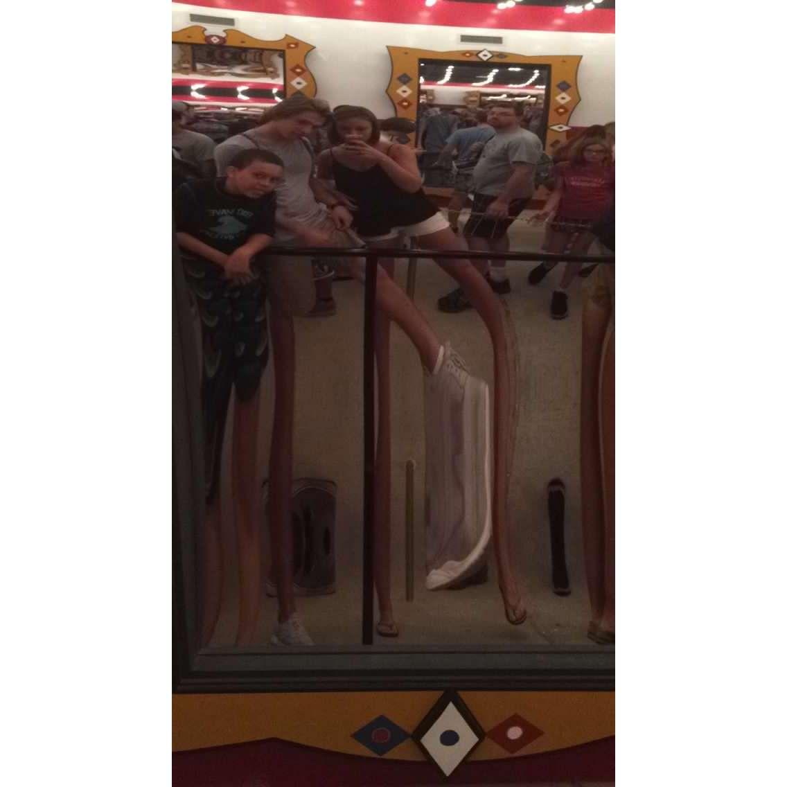 In line for Laff Track at Hershey Park - one of our earliest pictures together in about 2015