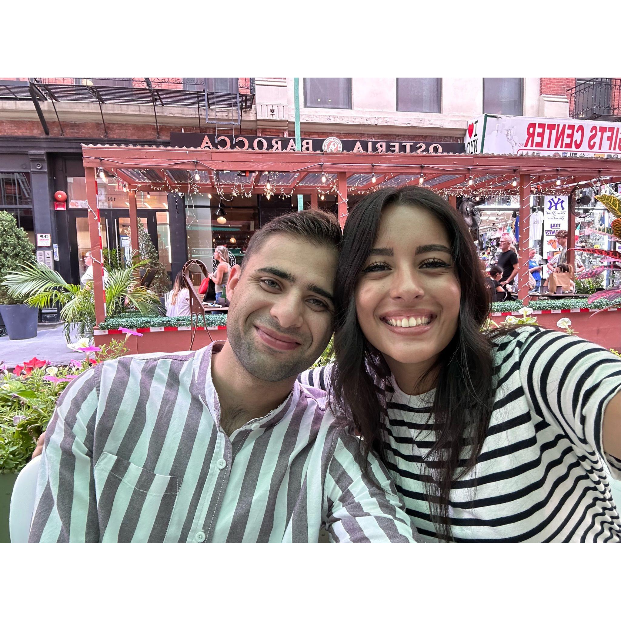 Sabinne's turn to visit Jean-Michel in NY! Paesano's in Little Italy was delicious...