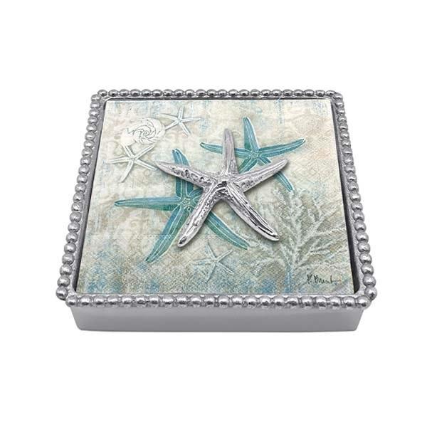 Spiny Starfish Beaded Napkin Box, Mariposa