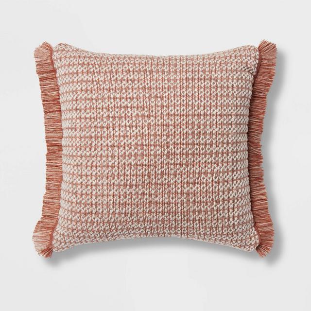 Euro Woven Fringe Decorative Throw Pillow Bronze - Threshold™