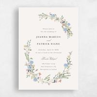 Beige Wedding Invitation - Laurelwood Portrait