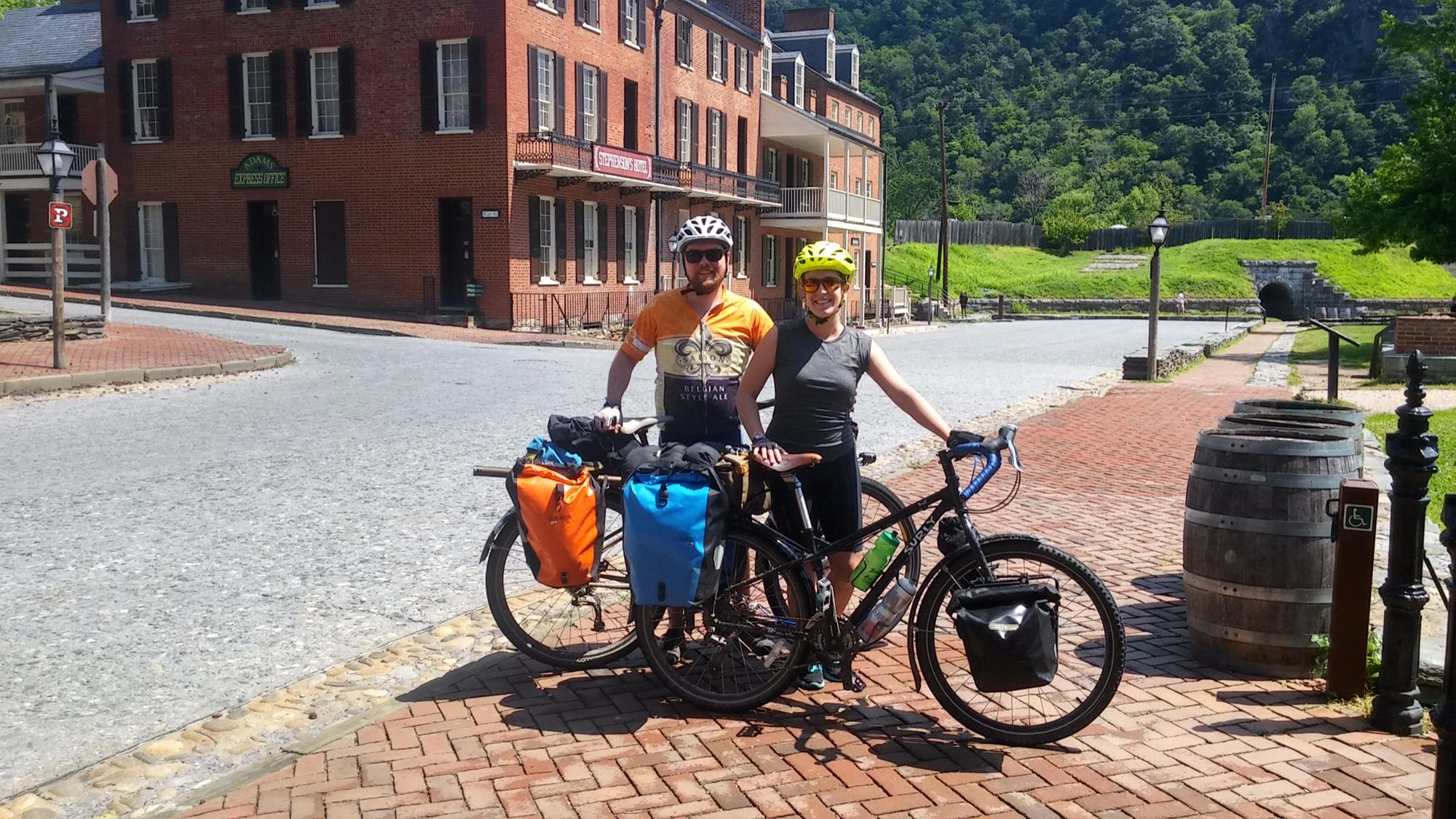In Harper's Ferry, WV during our weeklong biketour of the GAP and C&O Trails (Pittsburgh to DC)