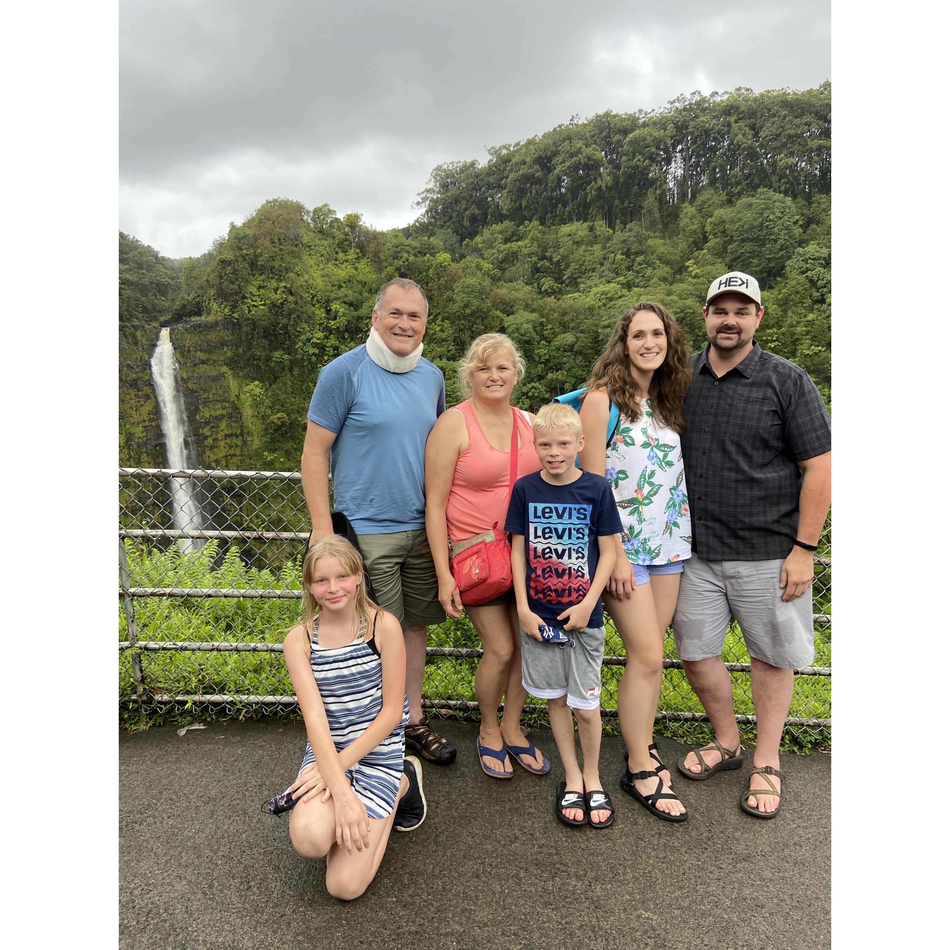 Family picture at the Akaka Falls overlook near Hilo, Hi.