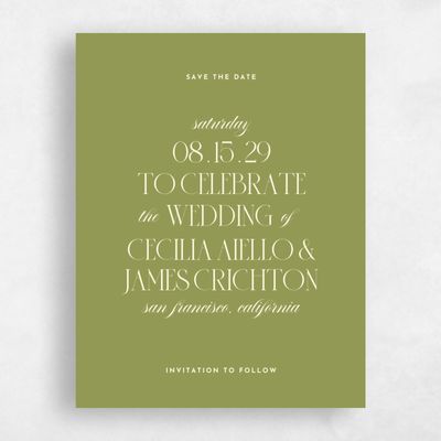 Marsh Green Wedding Save the Date - Milan Portrait