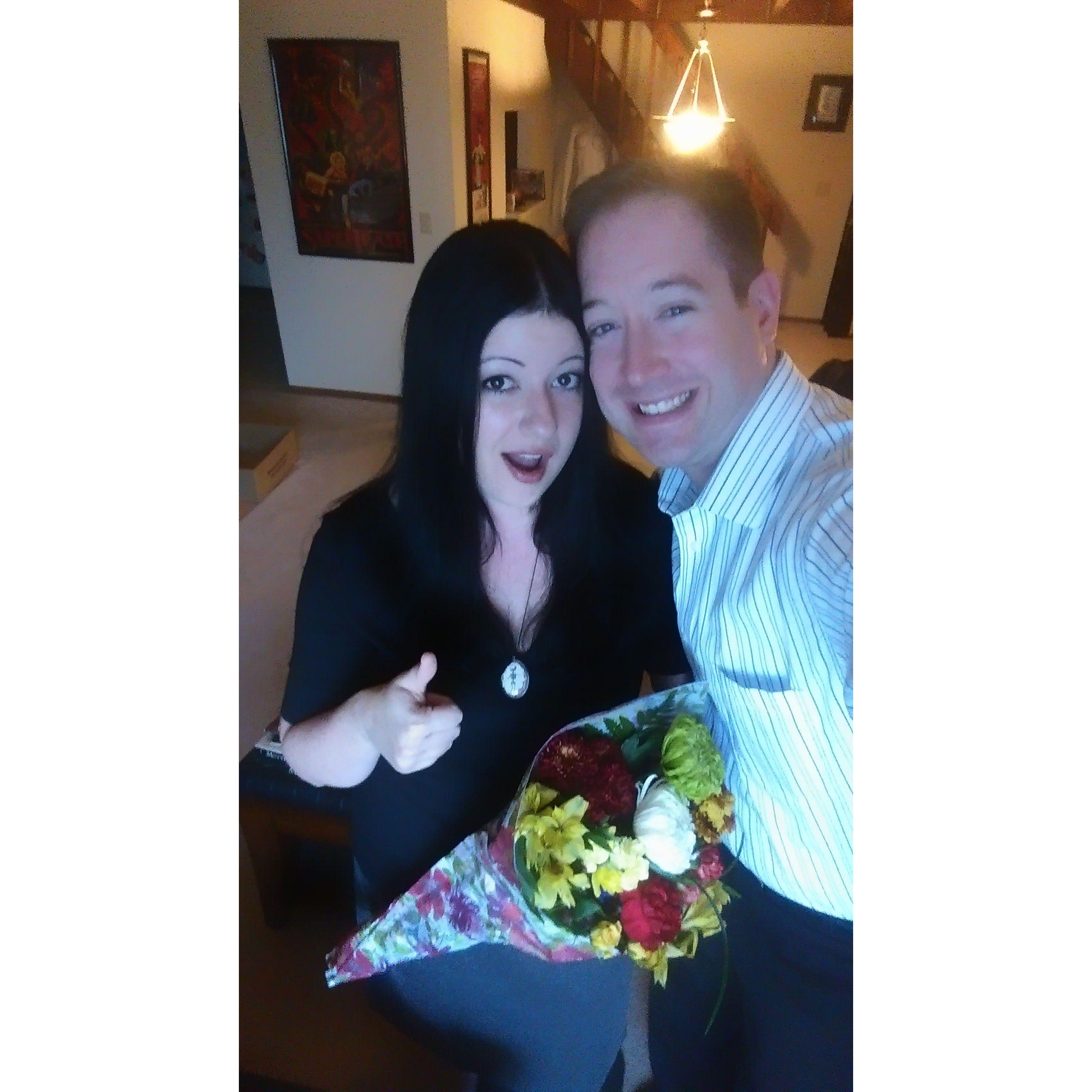 Andy taking Ally out for her birthday when they lived in their North Canton apartment (2015)