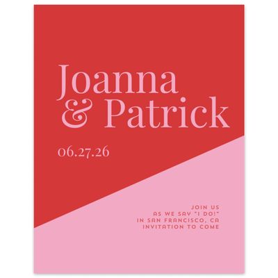 Red Wedding Digital Save the Date - Incanta Portrait