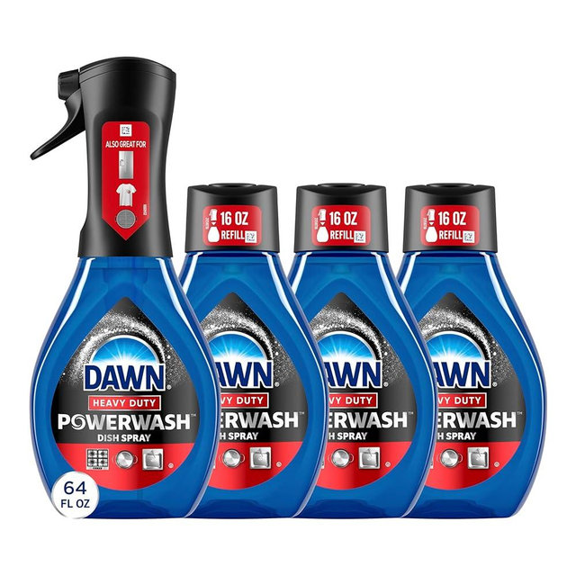 Dawn Powerwash Heavy Duty Dish Spray All-Purpose Cleaner and Degreaser, 64oz, 1 SK + 3 RF
