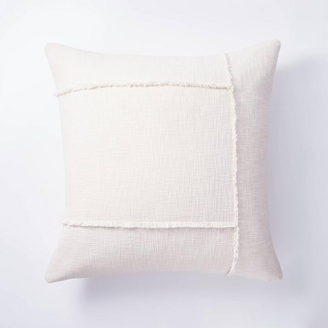 Oversized Square Pieced Woven Cotton Pillow Cream - Threshold™ designed with Studio McGee