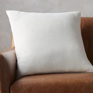20" linon white pillow with feather-down insert