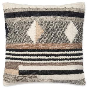 Magnolia Home Shannon Square Throw Pillow in Brown/Grey