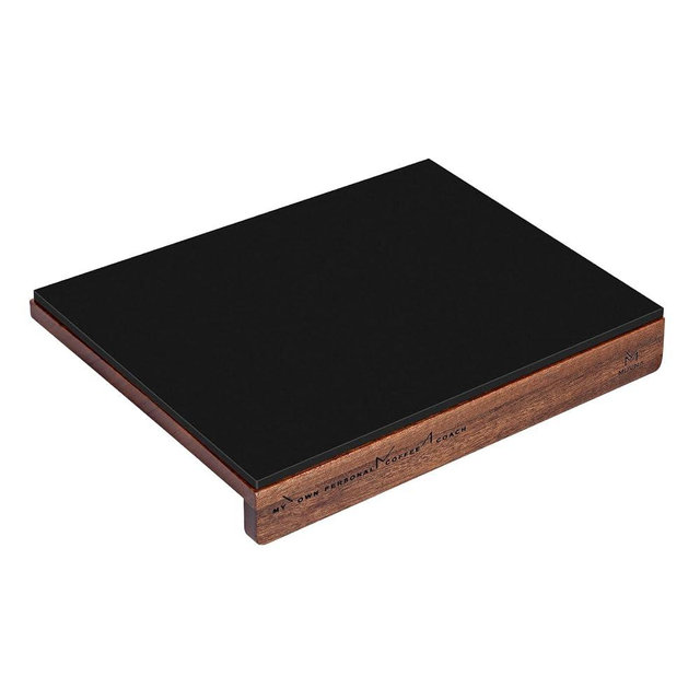 MUVNA Espresso Tamping Mat, Coffee Tamper Mat,Food-Grade Silicone & Wood Coffee Mat,Non-Slip Waterproof Tamping Pad for Espresso Machine,Coffee Bar Accessories Organizer,9.21"x7.24"