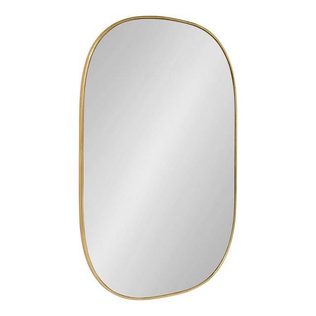 24"x36" Caskill Rounded Rectangle Leaf Wall Mirror Gold - Kate and Laurel