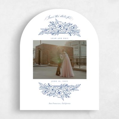 Blue Arch Wedding Save the Date - Yolande Photo
