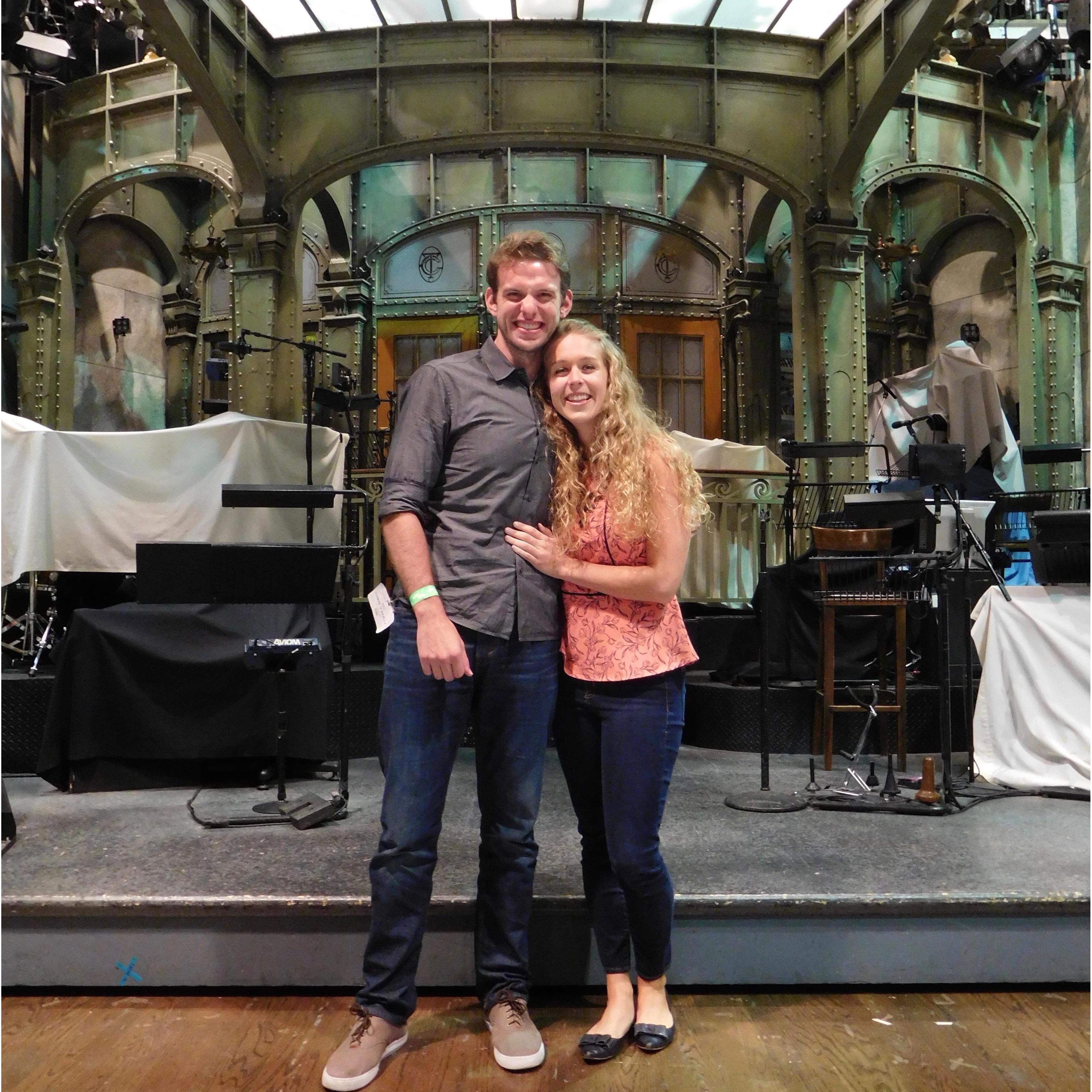 Our 1 year anniversary trip to NYC - on the SNL stage!