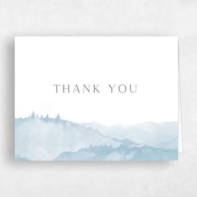 Blue Rustic Wedding Thank You - Denver Landscape