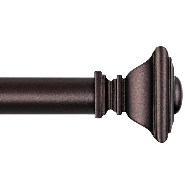 BRIOFOX Bronze Curtain Rods for Windows 48 to 84 Inch Heavy Duty Adjustable Length 1 Inch Diameter Window Curtain Rods for Indoor Ourdoors With Classic Square Finials