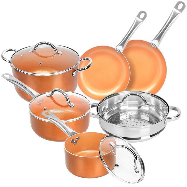Shineuri 3 Pieces Removable Handle Cookware, Stackable Pots and Pans Set, Nonstick Pot and Pan Set,Nonstick Frying Pans for Home & Camping
