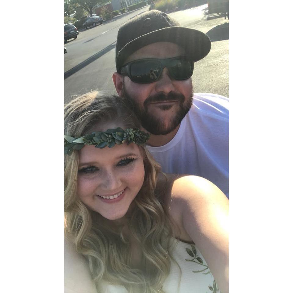 Right before our engagement photo session!