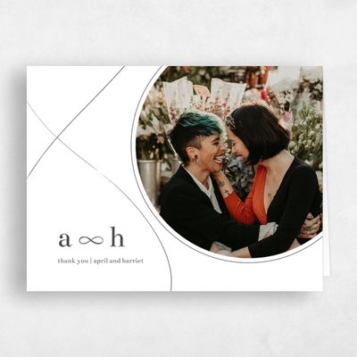 White Typography Wedding Thank You - Powell Portrait
