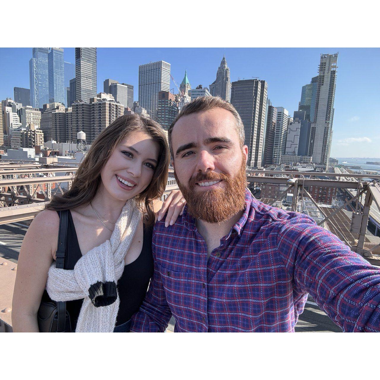 On the Brooklyn Bridge just exploring NYC!