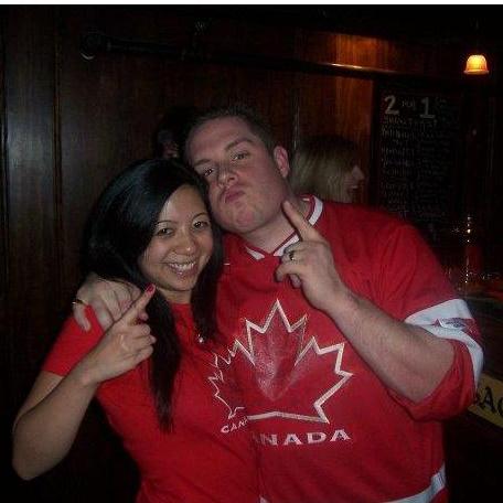 2010: Right after Canada made it to the Gold Medal game. There is a 99% chance we celebrated with poutine after this picture was taken.