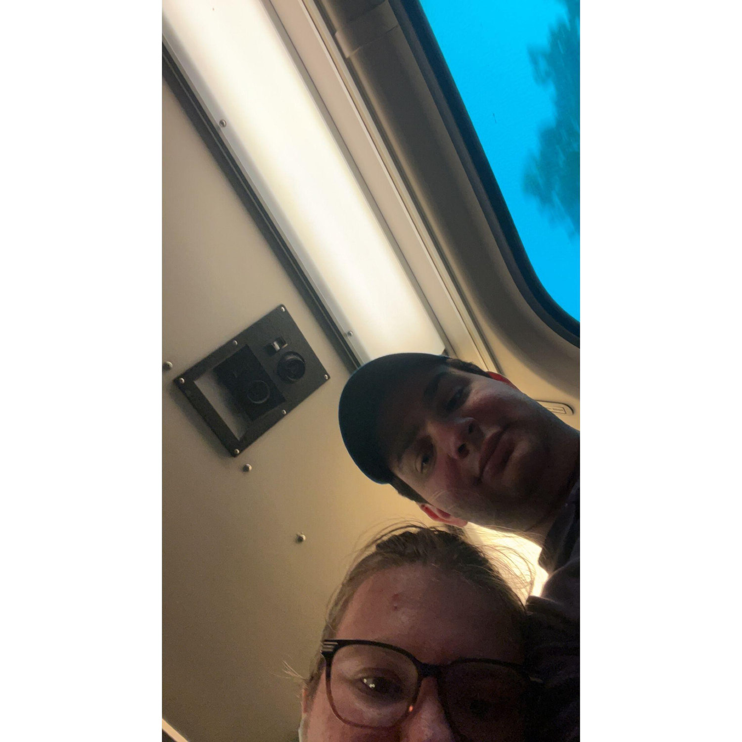 This was taken on our first vacation to Chicago. We were riding the Metra back to where we were staying for the week