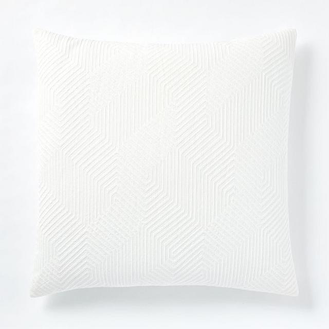 Organic Modern Geo, Euro Sham Set, White