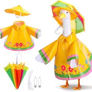 3 Pcs/Set Raincoat Porch Goose Outfit (Yellow)