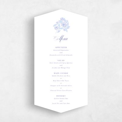 Blue Diamond Wedding Menu - Beatrice