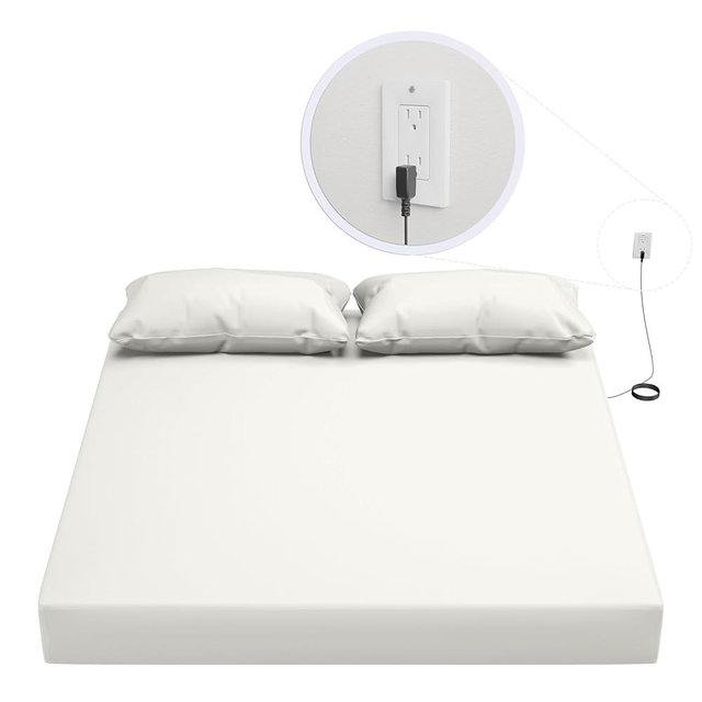 Hooga Grounding Sheet, Organic Fitted Grounded Sheet for Improved Sleep, Pain Relief - Earth Connected Bedding 60”x80”x15” Queen Size, Pure Silver Fiber and Cotton, Grounding Cord Included. Off White
