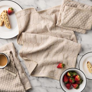 Honeycomb Chambray Assorted Kitchen Towel, Set of 4