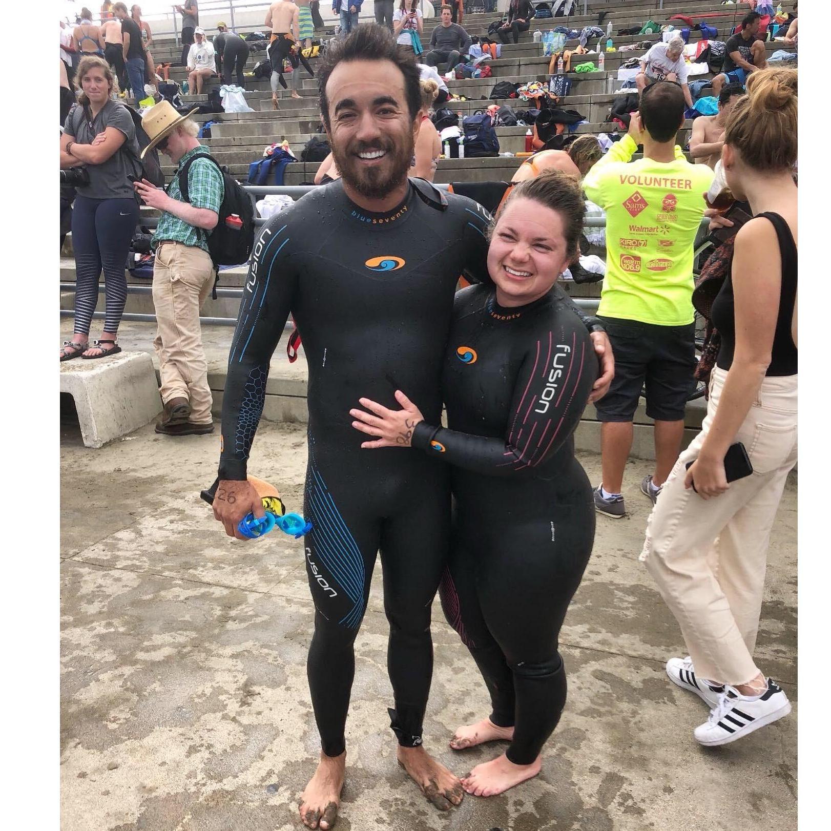 It took a lot of convicing on both parts to compete in the Alcatraz Swim