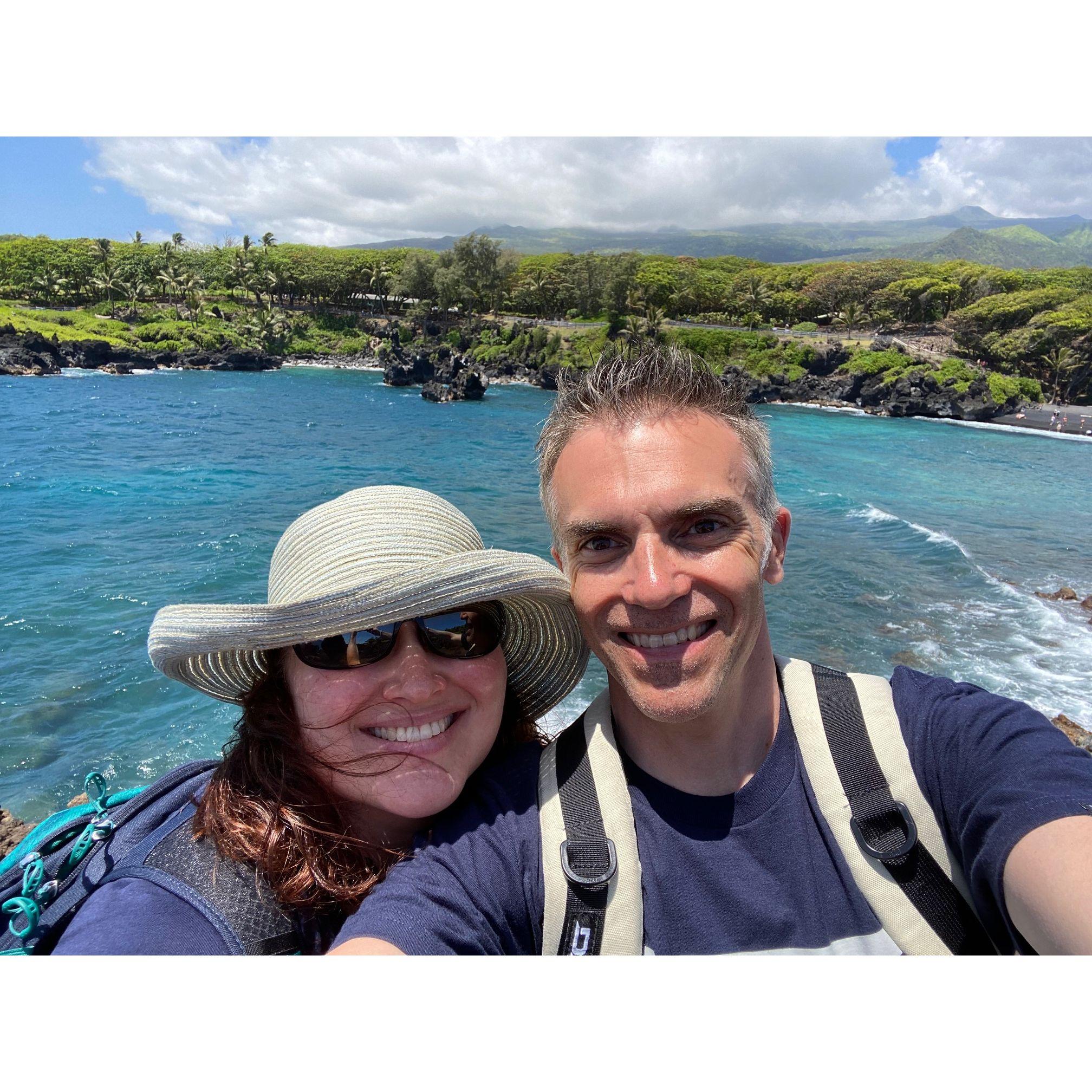 A beach on the road to Hana on Maui!