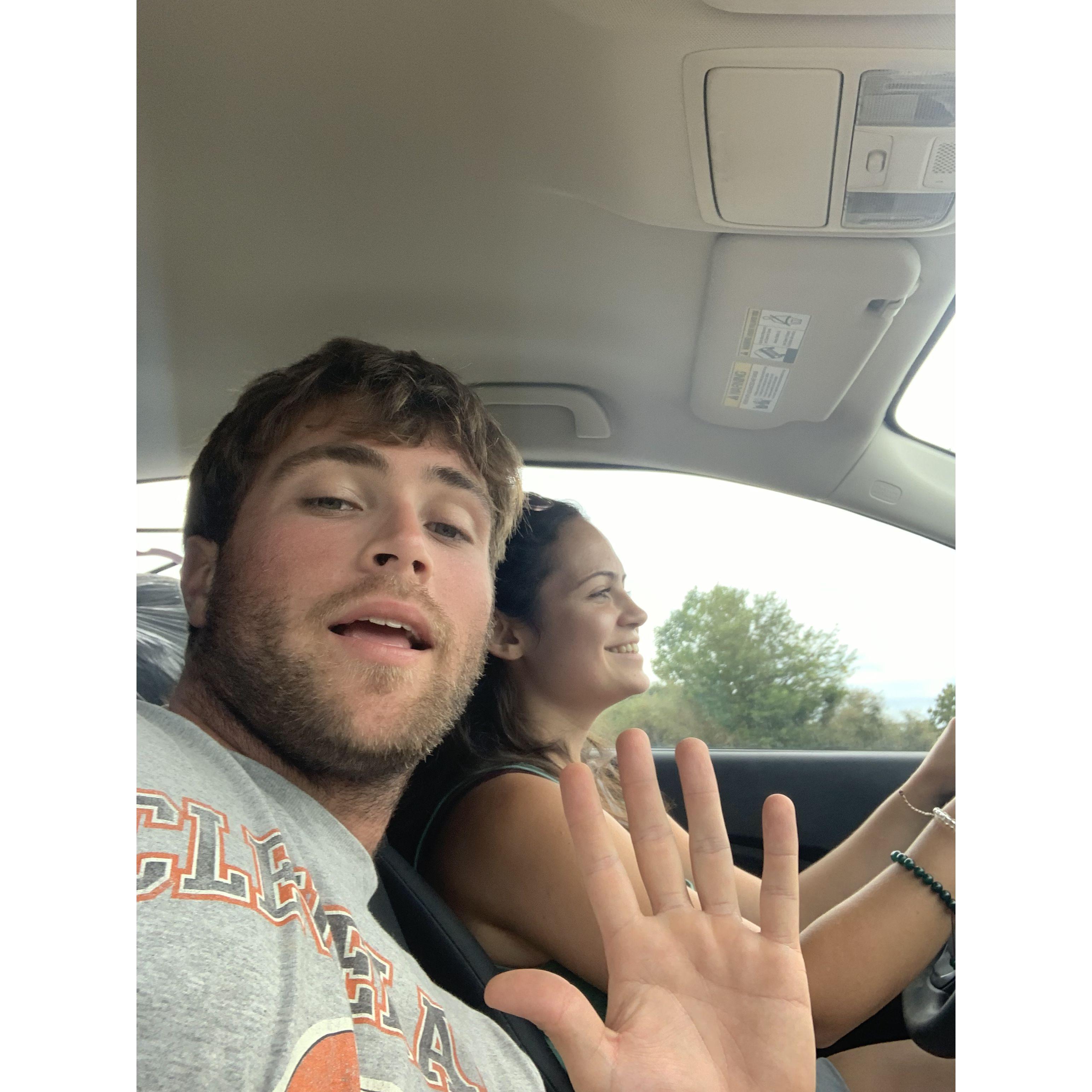 Dancing through our 12 hour drive to move me to Chicago from RVA in 2019