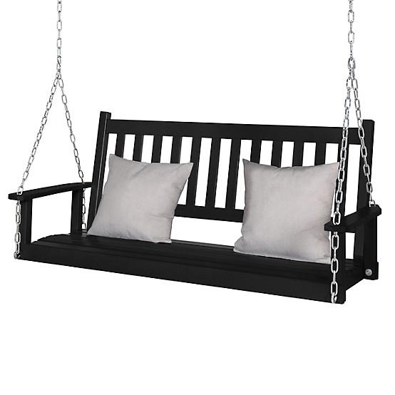 Veikous 3-Person Outdoor Wooden Patio Porch Swing with Chains and Curved Bench, 793 lb. Capacity, 5 ft. at Tractor Supply Co