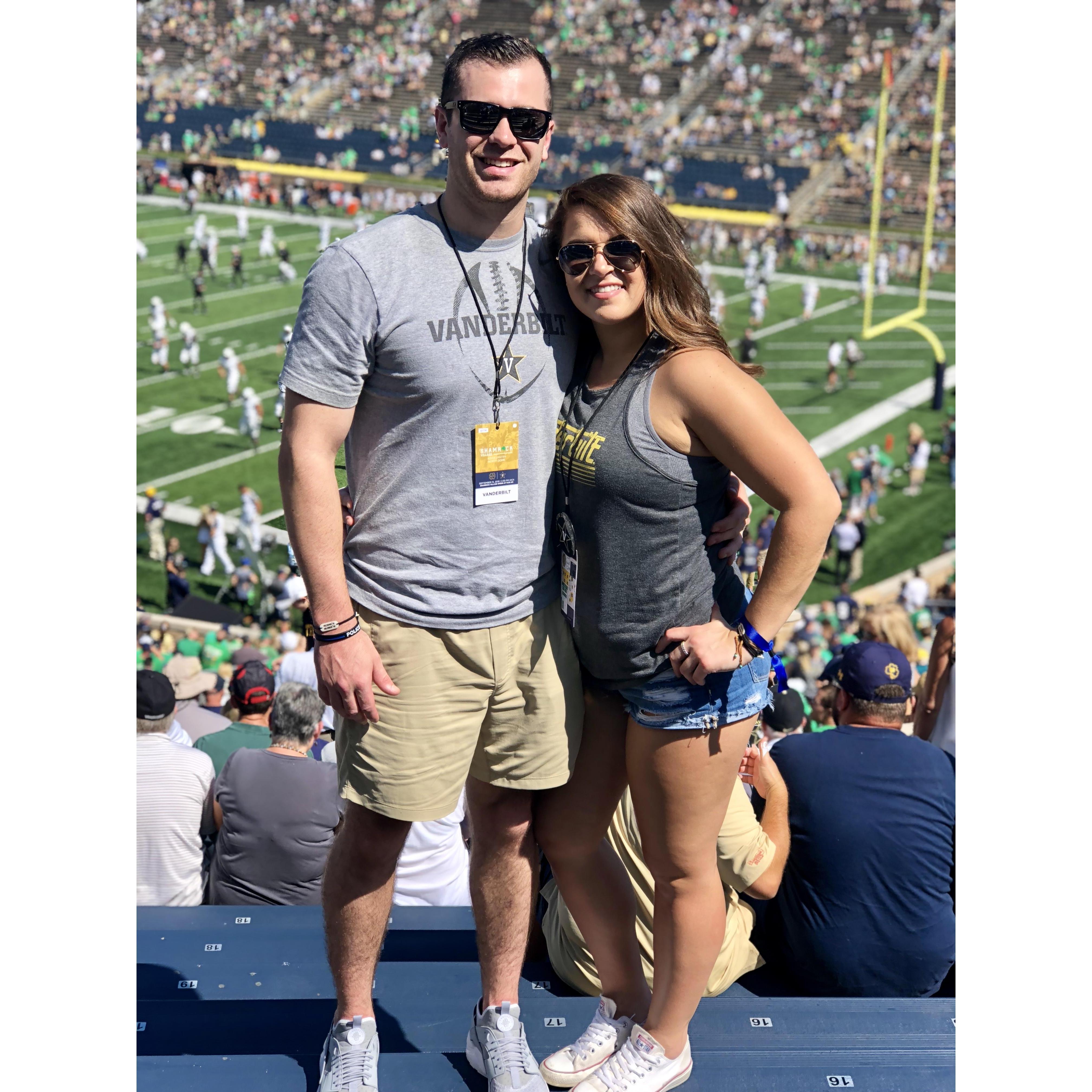 Vanderbilt at Notre Dame in 2018.