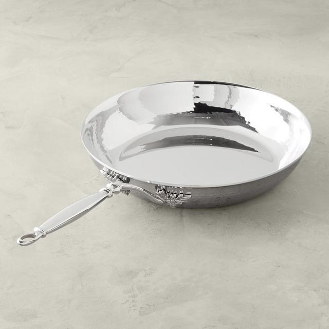 Ruffoni Opus Prima Hammered Stainless-Steel Fry Pan, 12"