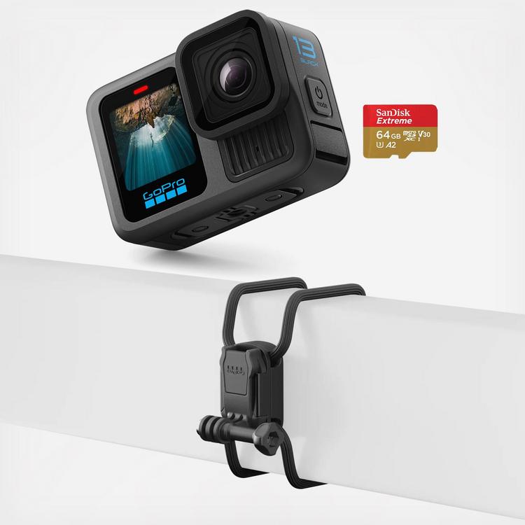 GoPro, HERO13 Camera with Flexible Mount 64GB MicroSD Memory Card