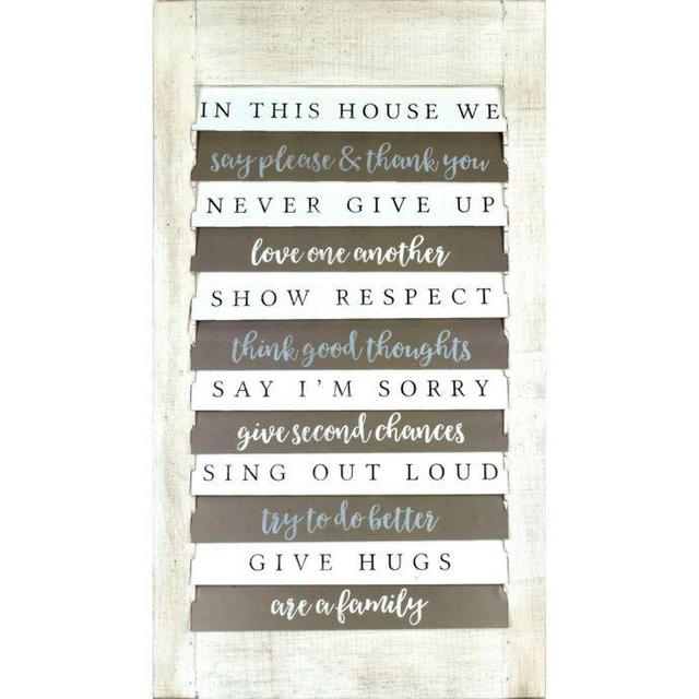 "Shutter "In this House" 32-Inch x 18-Inch Wood Wall Art"