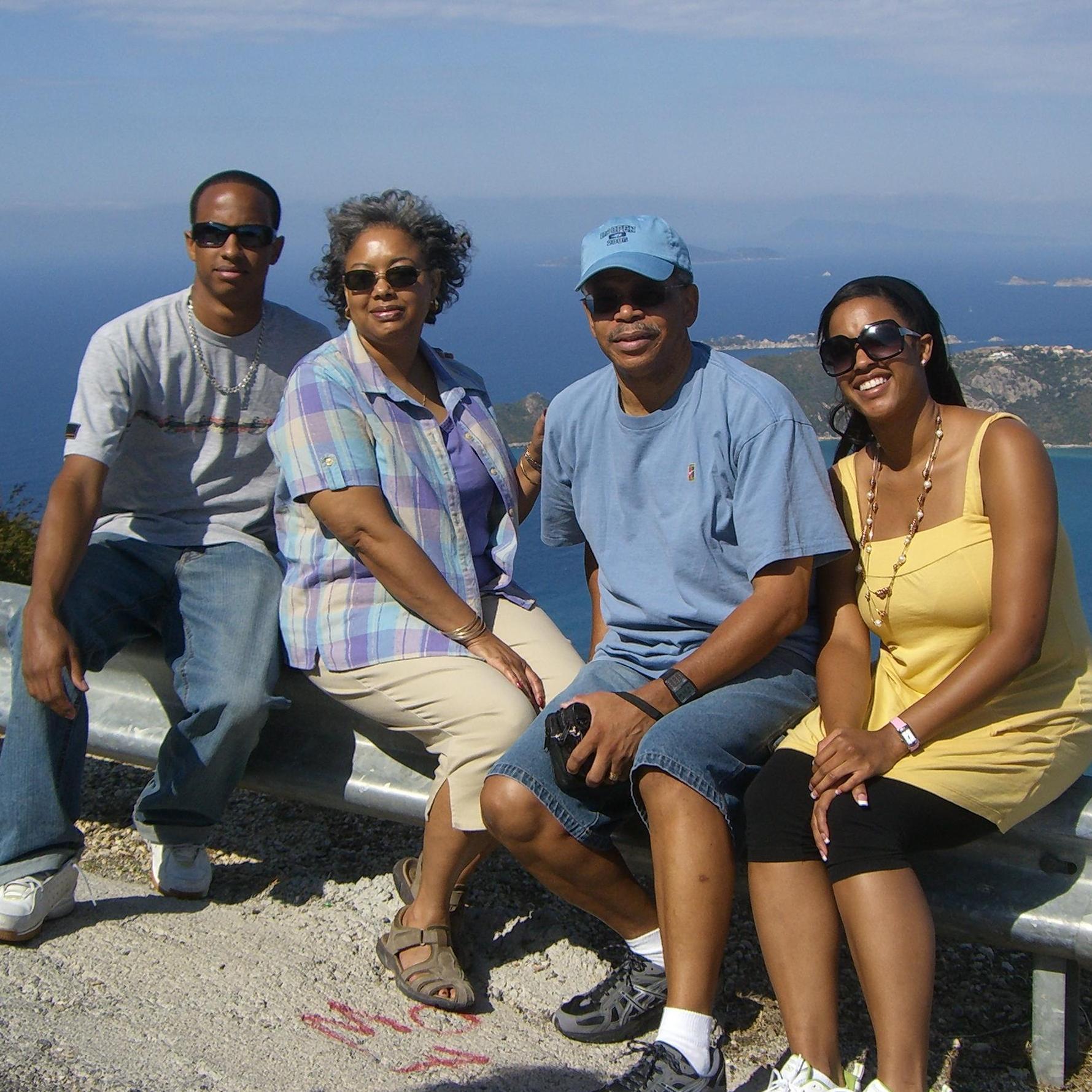 The family on Greek Island of Corfu.