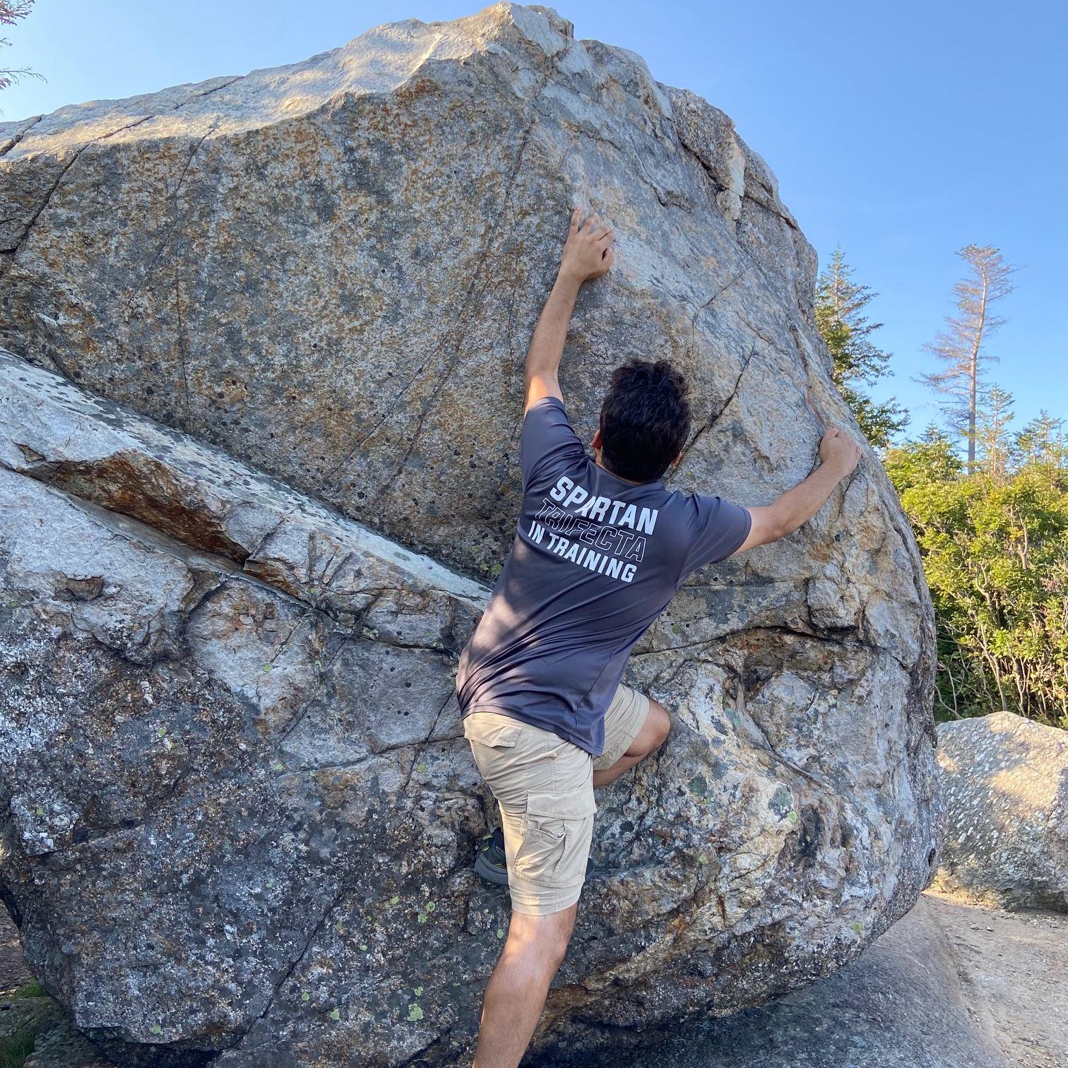 Raj had to climb and move some big rocks along the way...he just loooooves rocks...actually all rocks, weird.