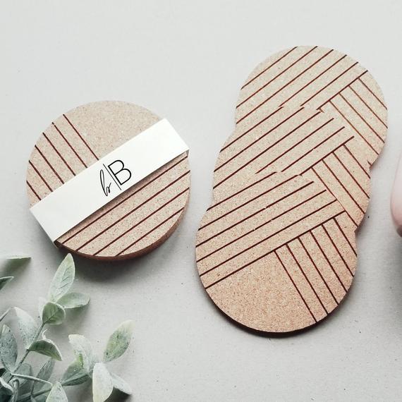 Cork Coasters, Set of four