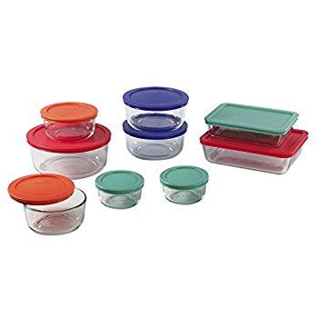 Pyrex 18 Piece Glass Round and Rectangle Food Storage Containers