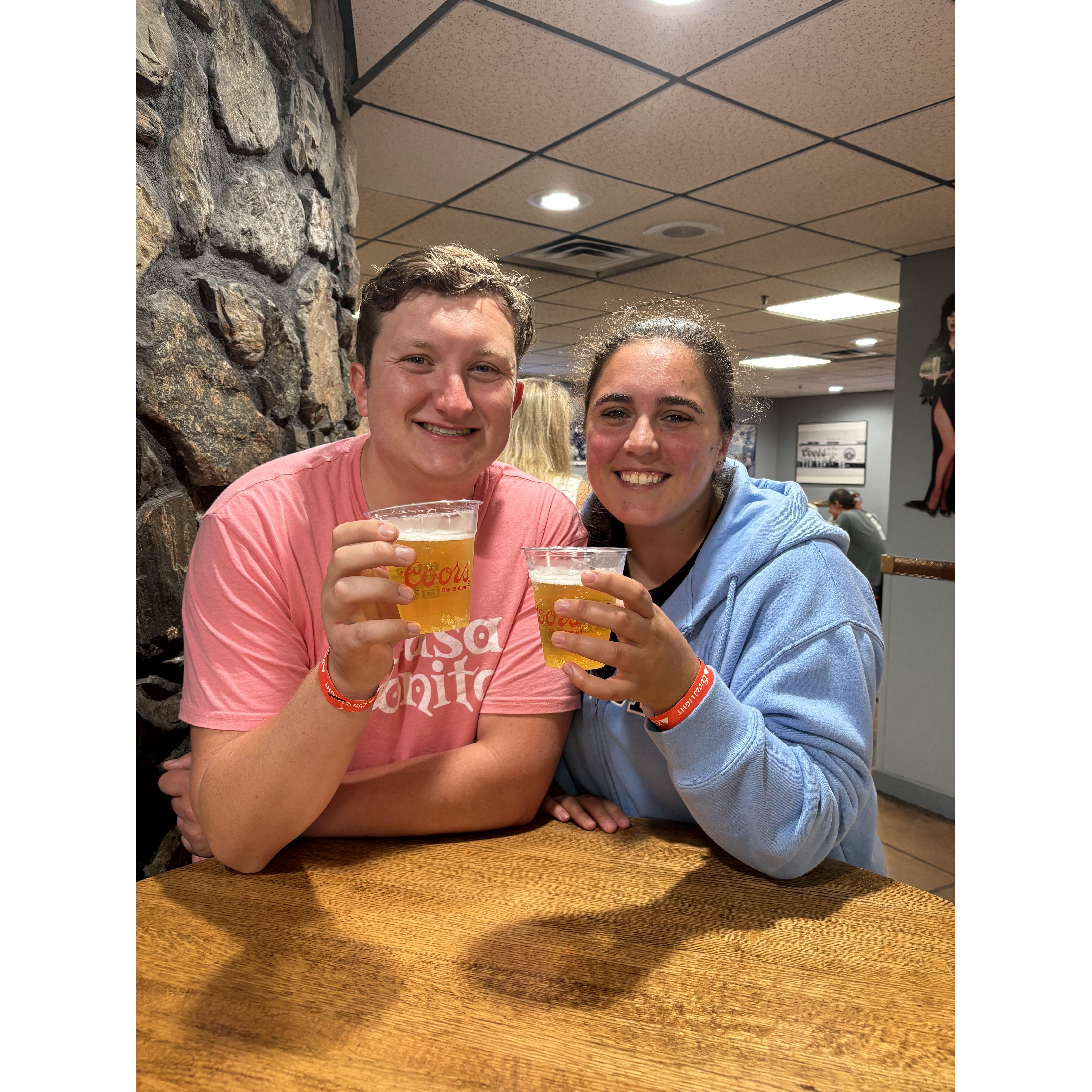 Enjoying an ice cold Coors Light at the Coors factory in Golden CO