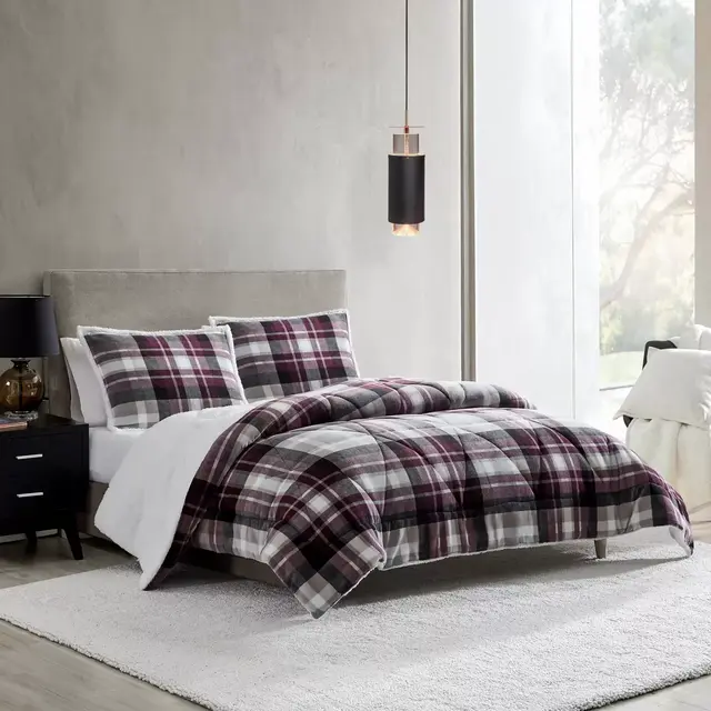 UGG® Avery 3-Piece Reversible Full/Queen Comforter Set in Cabernet Plaid